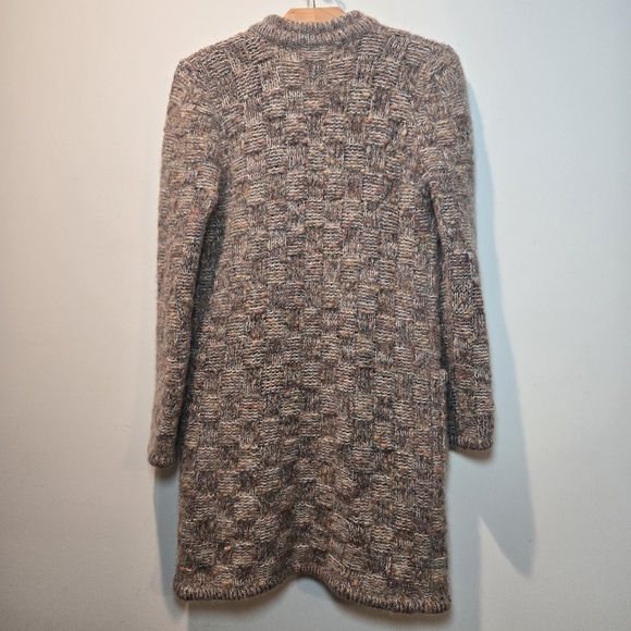 GDT TOO Cardigan Mohair Wool Blend 90s Sweater Open Front Long Vintage - Picture 5 of 8